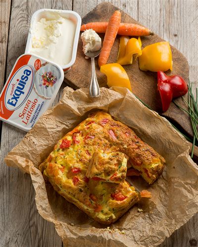Frittata con peperoni e carote