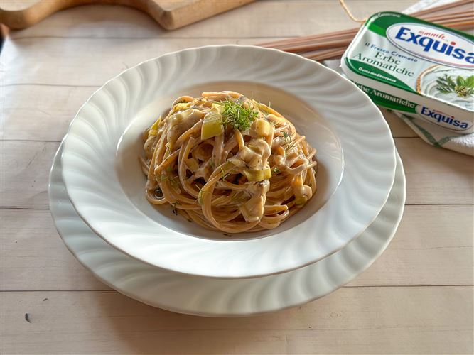 Pasta con crema di porri