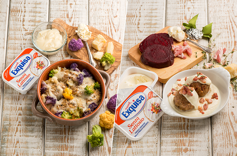 Canederli alla barbabietola e Canederli ai finferli con cavolfiore