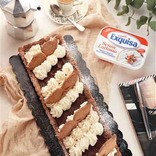 Crostata con cioccolato e crema di formaggio, una delizia