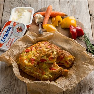Frittata con peperoni e carote