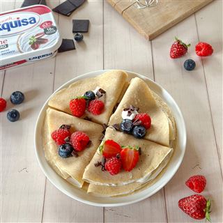 Crepes dolci con Exquisa Fitline e cioccolato
