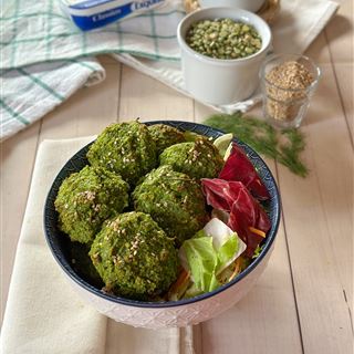 Falafel di piselli e spinacini