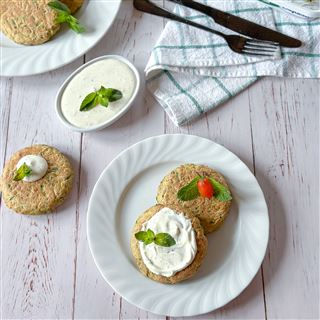 Pancake alle zucchine e Exquisa alle erbe