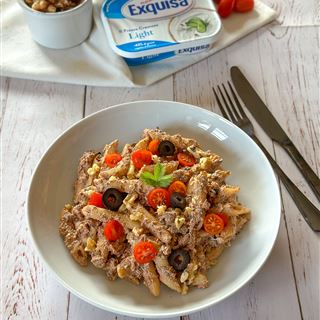 Pasta fredda con pesto alla mediterranea e Exquisa light