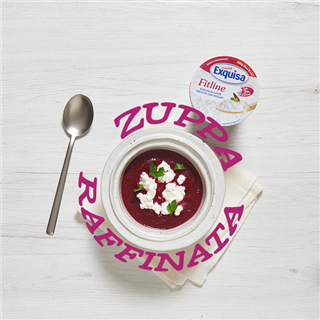 Zuppa di barbabietola e porri con Fiocchi di latte