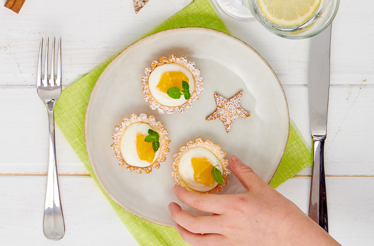 Tartellette cremose al mandarino